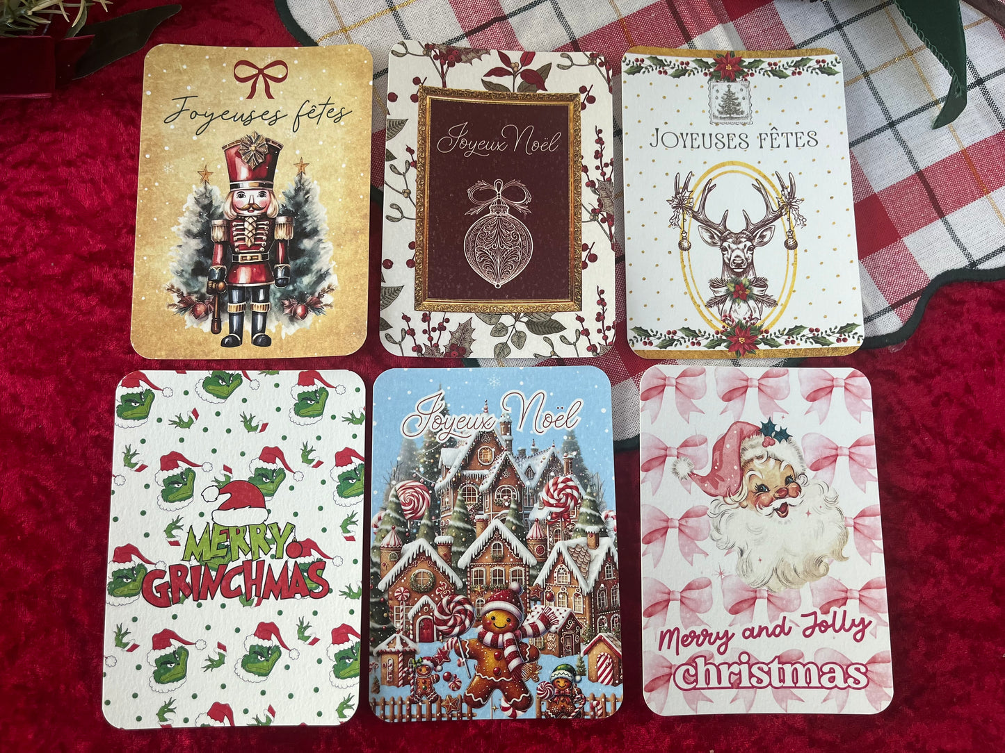 Lot de 6 cartes de voeux