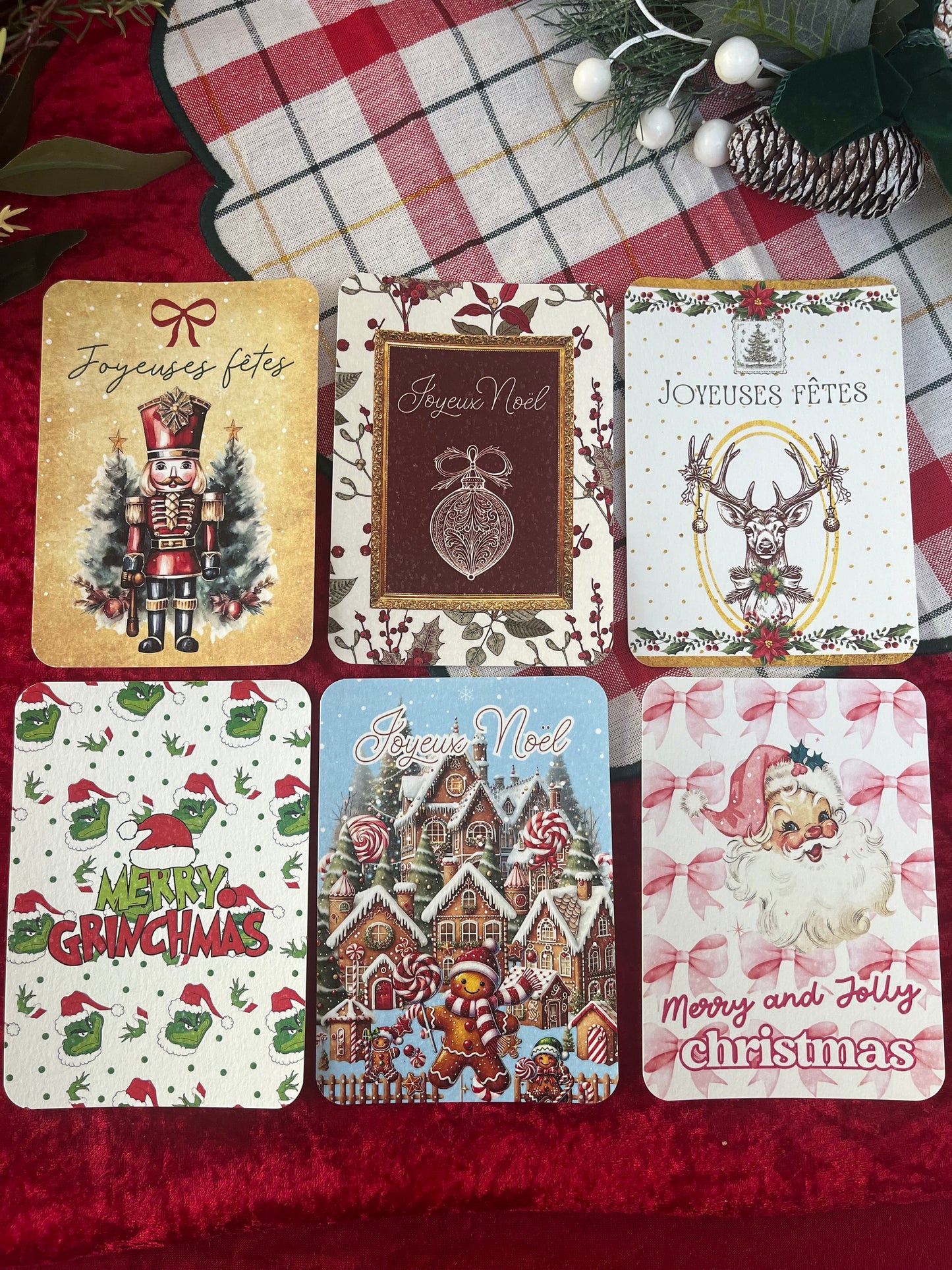 Lot de 6 cartes de voeux