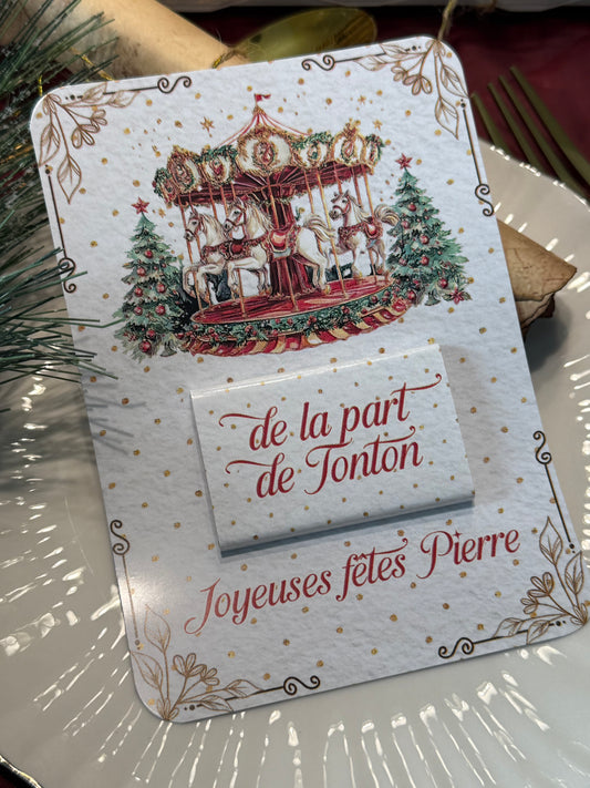 Carte avec chocolat Carrousel